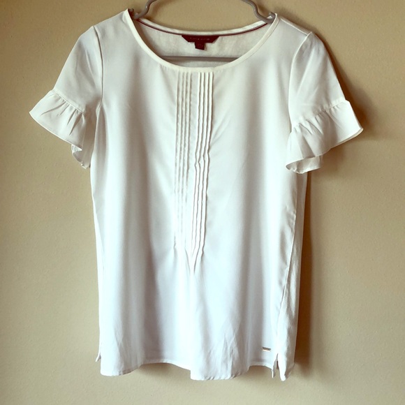 Ruffled-Short Sleeve Top - Picture 1 of 3